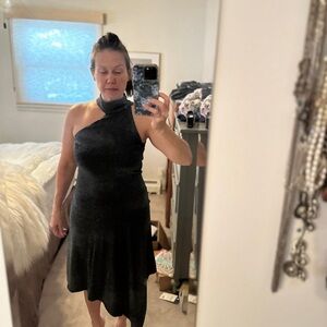 BCBGMaxAzria One-Shoulder Black Dress